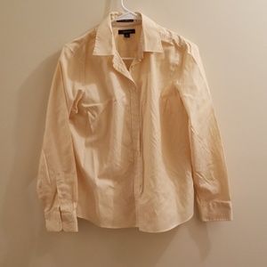 Lands End Long Sleeve Womens Button Down Yellow